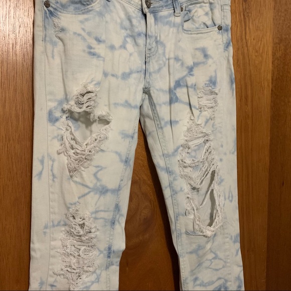 Machine Distressed Jeans Ripped Denim - Picture 3 of 5